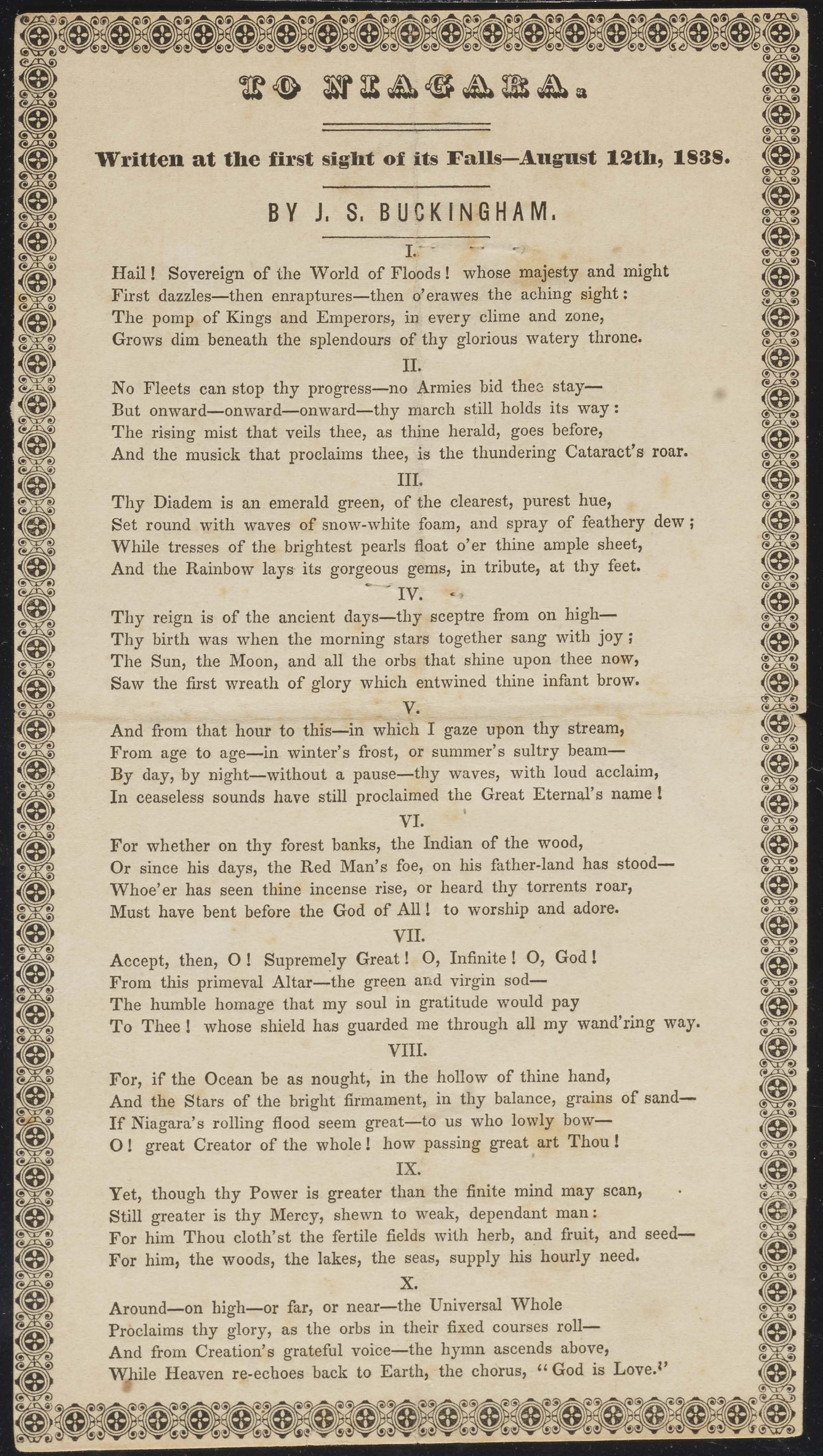 To Niagara by J.S. Buckingham